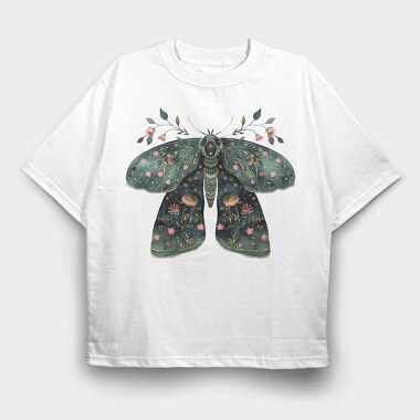 Boho Floral Moth, Tricou Oversize Barbati (Unisex)