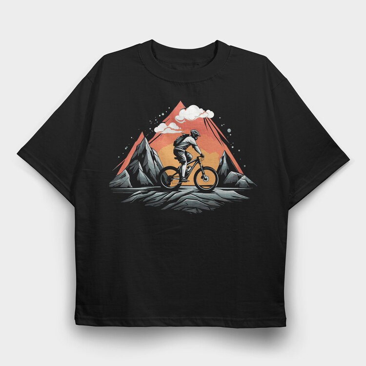 Vintage Mountain Bike, Tricou Oversize Barbati (Unisex)