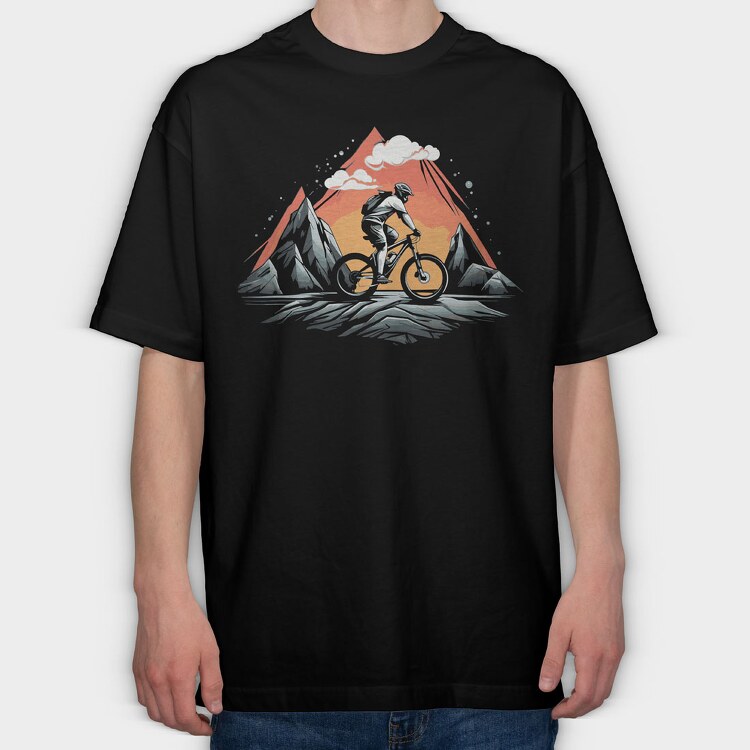 Vintage Mountain Bike, Tricou Oversize Barbati (Unisex)