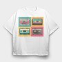 Pastel Cassettes, Tricou Oversize Barbati (Unisex)