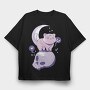 Pastel Goth Cat Skull, Tricou Oversize Barbati (Unisex)
