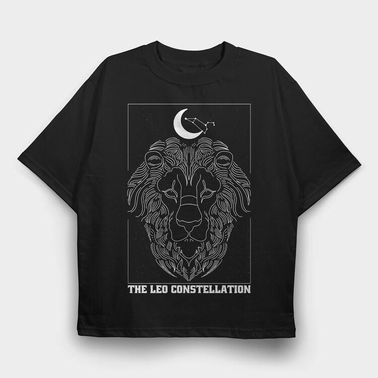 Leo Constellation, Tricou Oversize Barbati (Unisex)