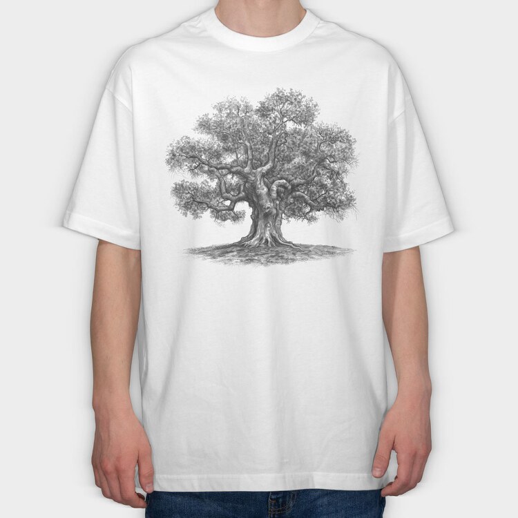 Vintage Oak Tree, Tricou Oversize Barbati (Unisex)