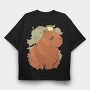 Cute Capybara Frog, Tricou Oversize Barbati (Unisex)