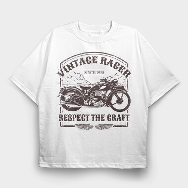 Vintage Racer, Tricou Oversize Barbati (Unisex)