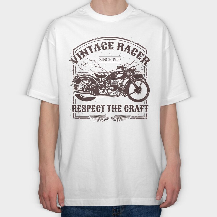 Vintage Racer, Tricou Oversize Barbati (Unisex)
