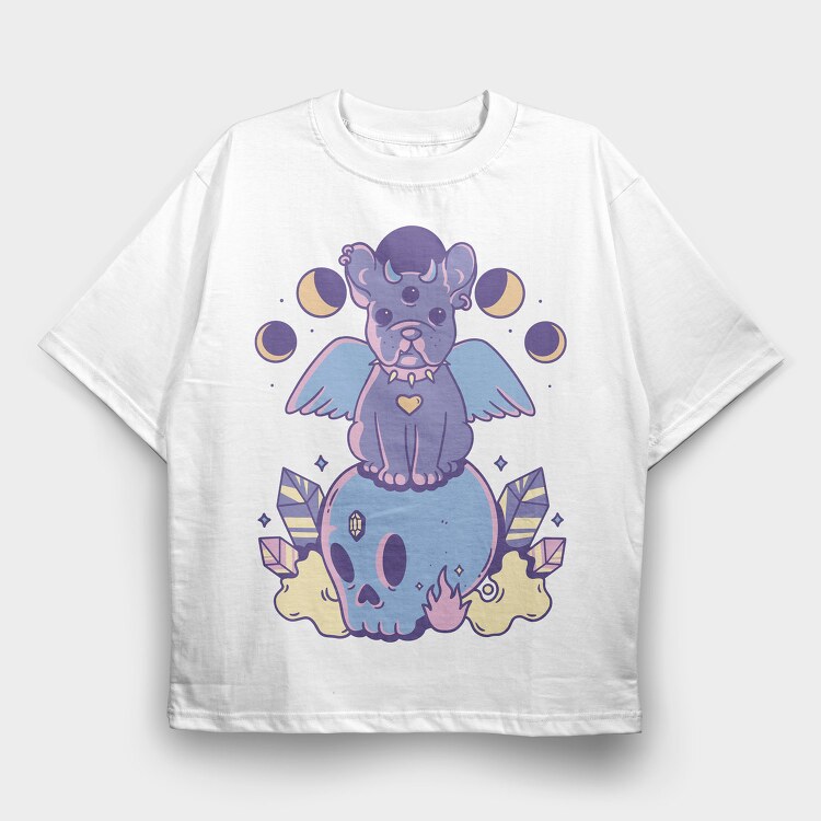 Pastel Goth Dog, Tricou Oversize Barbati (Unisex)