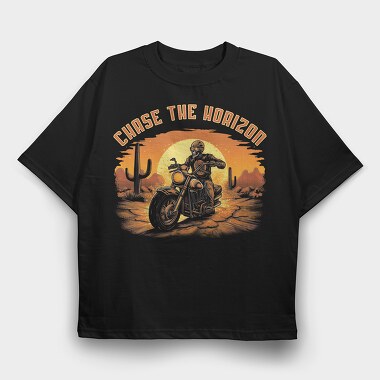 Skeletton Motorcicle, Tricou Oversize Barbati (Unisex)