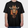 Giraffe With Glasses, Tricou Oversize Barbati (Unisex)