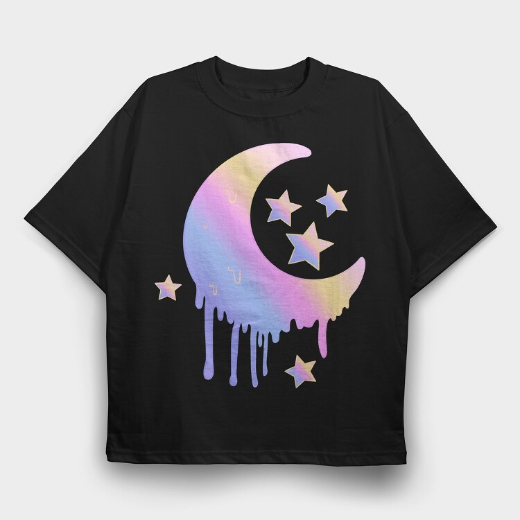 Pastel Moon, Tricou Oversize Barbati (Unisex)