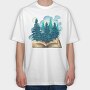 Book Trees Forest, Tricou Oversize Barbati (Unisex)