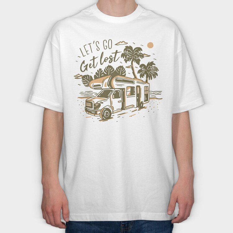 Lets Go Get Lost, Tricou Oversize Barbati (Unisex)