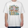 Pastel Retro Mushrooms, Tricou Oversize Barbati (Unisex)