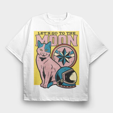 Lets Go to the Moon, Tricou Oversize Barbati (Unisex)
