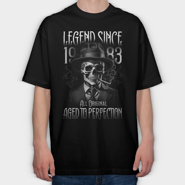 Skull Aged Monochrome, Tricou Oversize Barbati (Unisex)