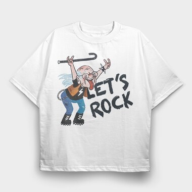Lets Rock Grandpa, Tricou Oversize Barbati (Unisex)