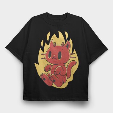 Cute Devil Cat, Tricou Oversize Barbati (Unisex)