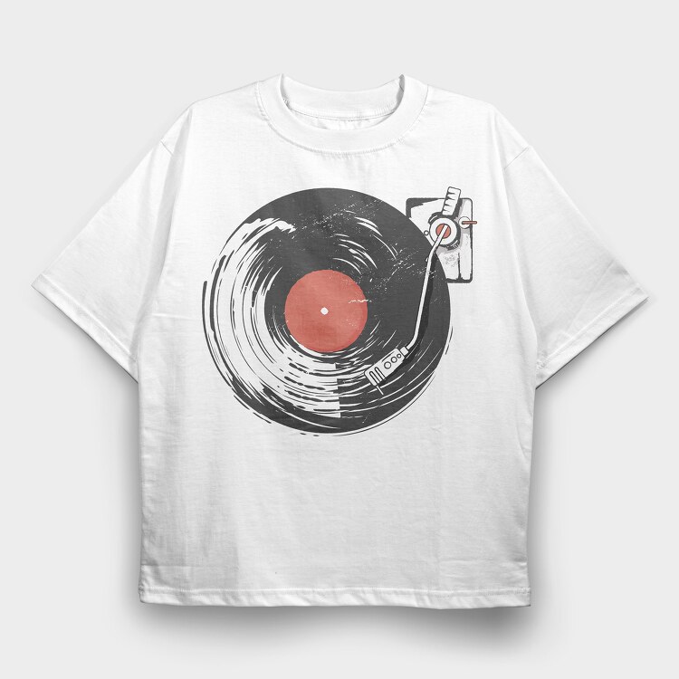 Vinyl Record, Tricou Oversize Barbati (Unisex)