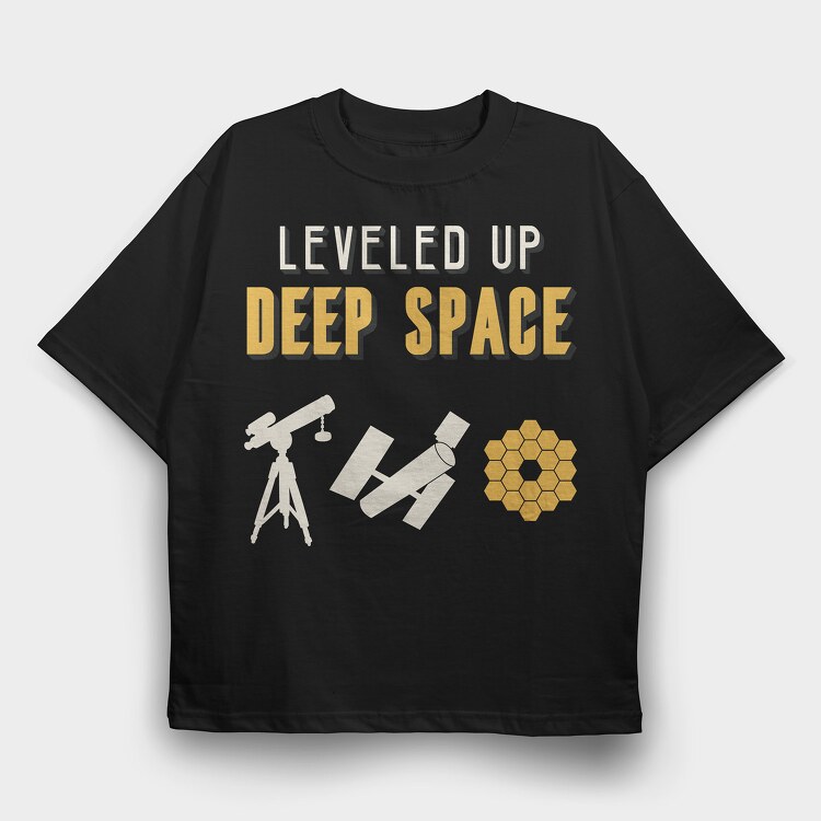 Leveled Up Telescopes, Tricou Oversize Barbati (Unisex)