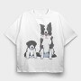 Border Collie Puppy Dog, Tricou Oversize Barbati (Unisex)