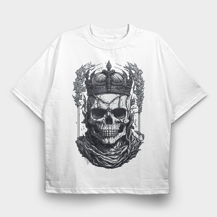 Skull Crown, Tricou Oversize Barbati (Unisex)