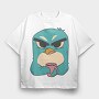Penguin Coffee, Tricou Oversize Barbati (Unisex)