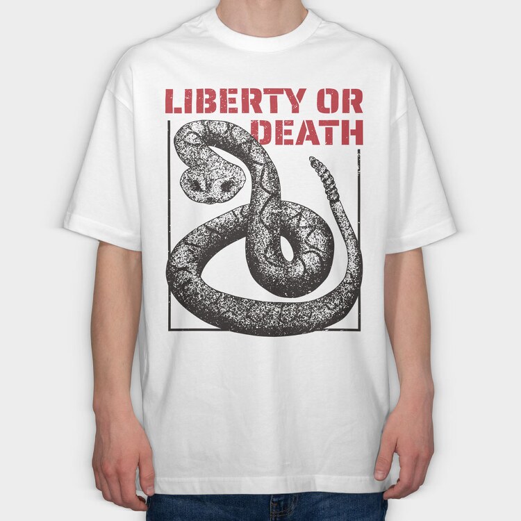 Liberty or Death Snake, Tricou Oversize Barbati (Unisex)