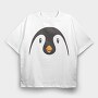 Penguin Face, Tricou Oversize Barbati (Unisex)