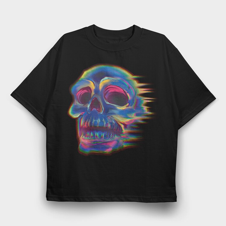 Skull Effect Colorful, Tricou Oversize Barbati (Unisex)