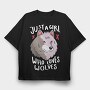 Girl Who Loves Wolves, Tricou Oversize Barbati (Unisex)