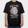 Girl Who Loves Wolves, Tricou Oversize Barbati (Unisex)