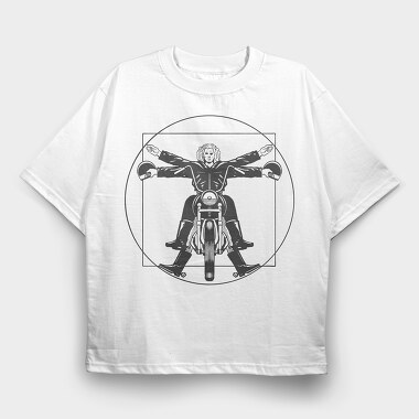 Vitruvian Man Bike, Tricou Oversize Barbati (Unisex)