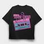 Born in the 80 S Pink Cassette, Tricou Oversize Barbati (Unisex)