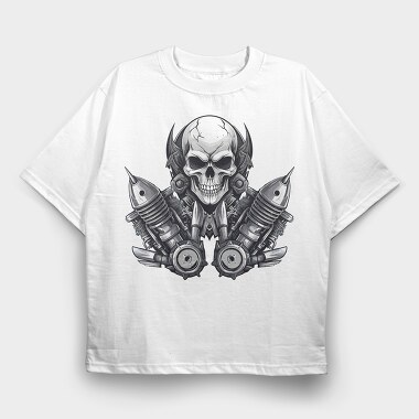 Skull Engineer, Tricou Oversize Barbati (Unisex)