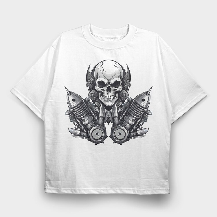 Skull Engineer, Tricou Oversize Barbati (Unisex)