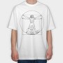 Vitruvian Man Football, Tricou Oversize Barbati (Unisex)