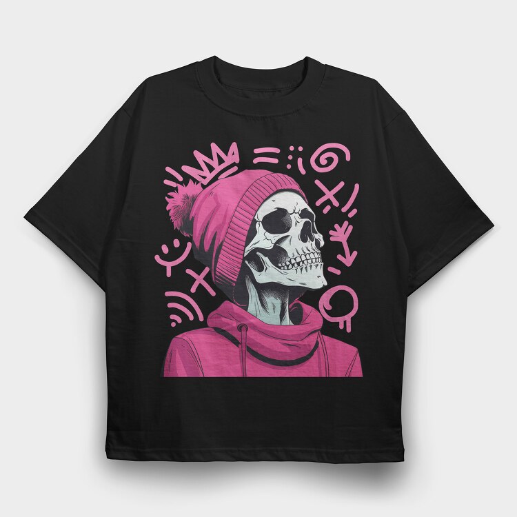 Girlie Skeleton, Tricou Oversize Barbati (Unisex)