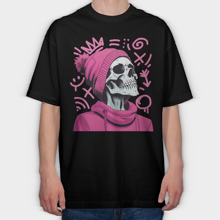 Girlie Skeleton, Tricou Oversize Barbati (Unisex)
