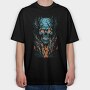 Skull Flames, Tricou Oversize Barbati (Unisex)
