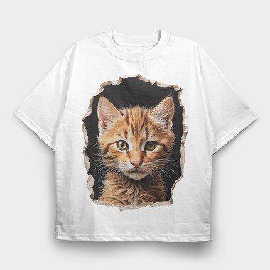 Cute Kitty, Tricou Oversize Barbati (Unisex)