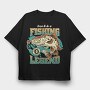 Born to Be a Fishing Legend, Tricou Oversize Barbati (Unisex)