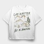 Life Is Better by a Bonfire Camping, Tricou Oversize Barbati (Unisex)