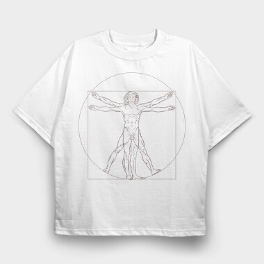 Vitruvian Man, Tricou Oversize Barbati (Unisex)