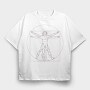 Vitruvian Man, Tricou Oversize Barbati (Unisex)
