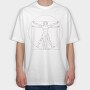 Vitruvian Man, Tricou Oversize Barbati (Unisex)