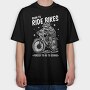 Born to Ride Bikes Forced to Go to School, Tricou Oversize Barbati (Unisex)