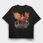 Phoenix Bird, Tricou Oversize Barbati (Unisex)