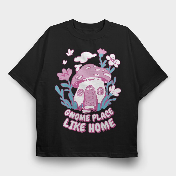 Gnome Like Home, Tricou Oversize Barbati (Unisex)