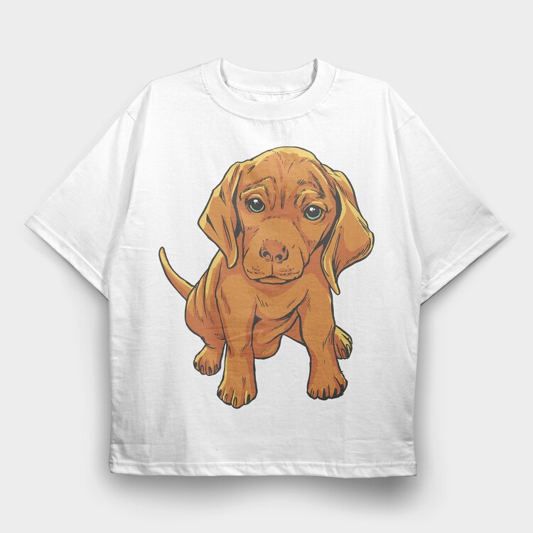 Vizsla Puppy, Tricou Oversize Barbati (Unisex)
