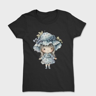 Blue Whimsical Girl, Tricou Femei